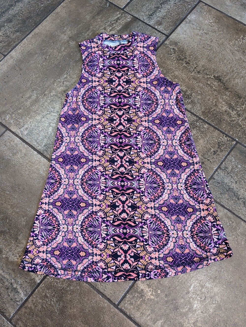 O'Neill Sleeveless Paisley Pattern Shift Dress Mini Summer Cool Size S